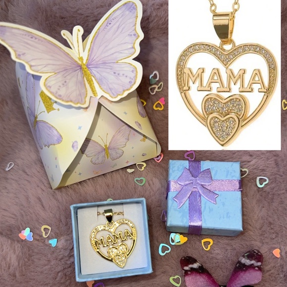 Mother’s Day Gift Necklace- Heart Shaped Pendent and Butterfly Gift Box - Picture 2 of 10